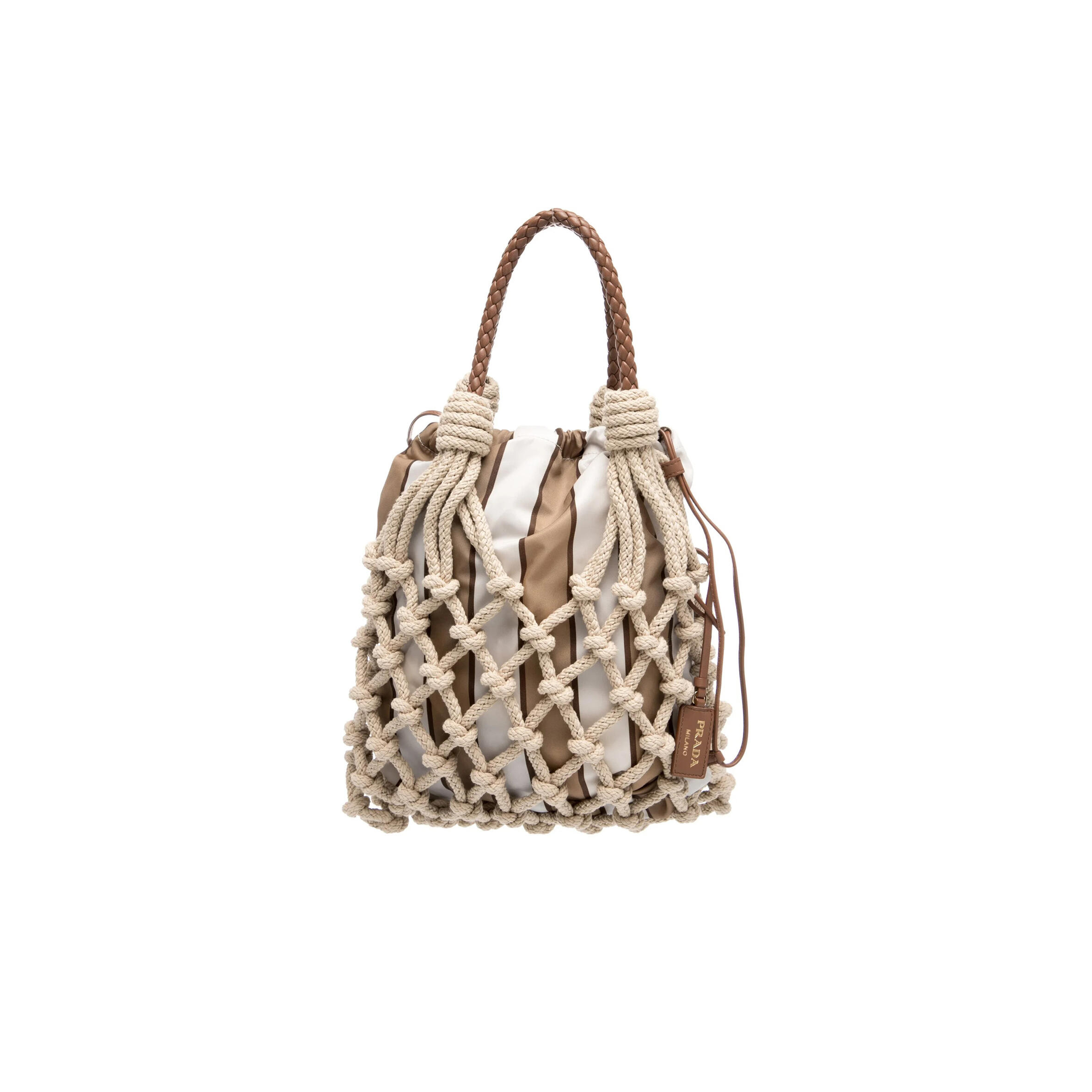PRADA NOUÉ MEDIUM KNOTTED BRAIDED HANDBAG 1BC111 (37*30cm)